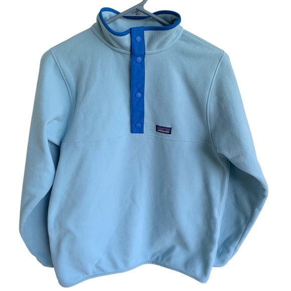 Patagonia Boys' Micro D Snap-T Pullover Fleece Size XL 14 Light Blue - Picture 1 of 8